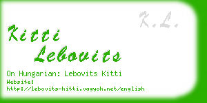 kitti lebovits business card